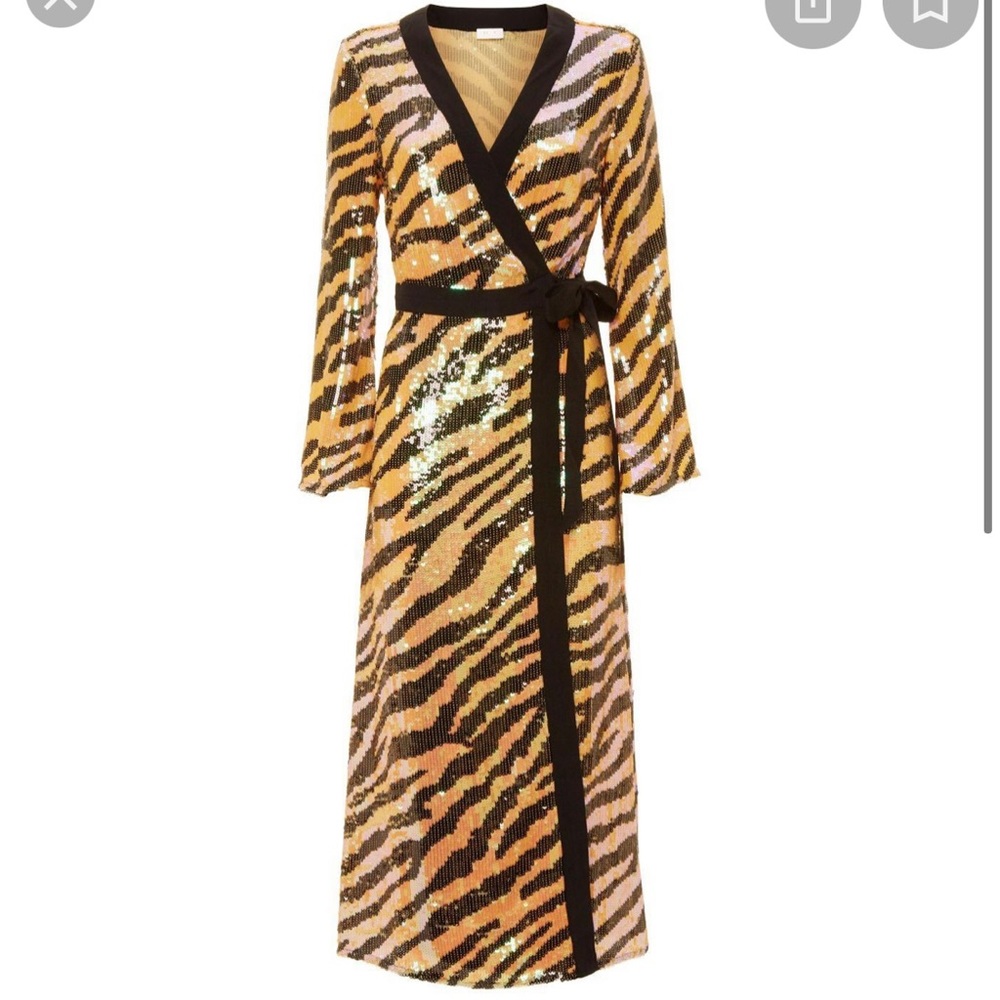 COPY - GIGI SEQUIN MIDI WRAP DRESS BY RIXO LONDON